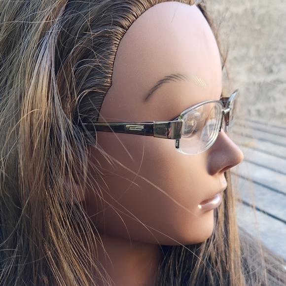 Gucci‎ GG1740/Y 9B8 Eyeglasses Frames Brown Rectangular Half Rim 50-18-135 - Picture 1 of 5